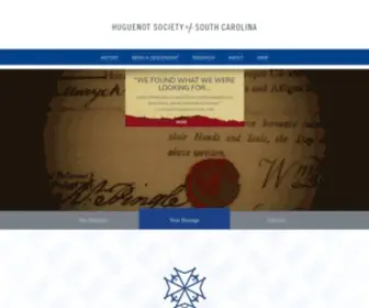 Huguenotsociety.org(Huguenot Society of South Carolina) Screenshot