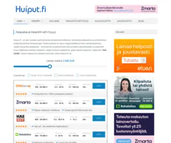 Huiput.fi(Pikalaina/Pikavippi Heti Tilille 500) Screenshot