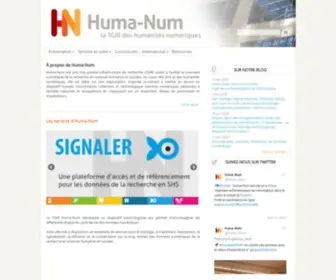 Huma-NUM.fr(Huma-Num est une très grande infrastructure de recherche (TGIR)) Screenshot