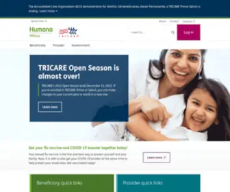 Humanamilitary.com(Healthcare for military members and their families in the tricare east region) Screenshot