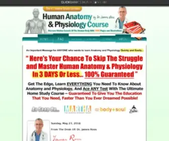 Humananatomycourse.com(Award Winning Human Anatomy and Physiology Home Study Course) Screenshot