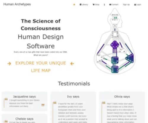 Humanarchetypes.com(Human Design & Astrology) Screenshot