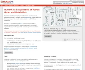 Humancyc.org(Encyclopedia of Human Genes and Metabolism) Screenshot