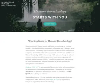 Humanebiotech.org(Alliance for Humane Biotechnology) Screenshot