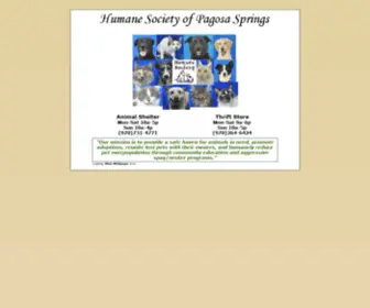 Humanesociety.biz(Humane Society of Pagosa Springs) Screenshot