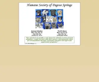 Humanesocietyofpagosasprings.org(Humane Society of Pagosa Springs) Screenshot