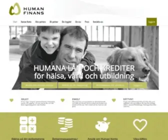 Humanfinans.se(Humana L錸 och delbetalning f鰎 h鋖sa) Screenshot