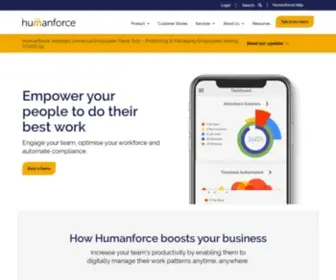 Humanforce.com(Humanforce uses smart powered technology to transform the way you engage your workforce) Screenshot