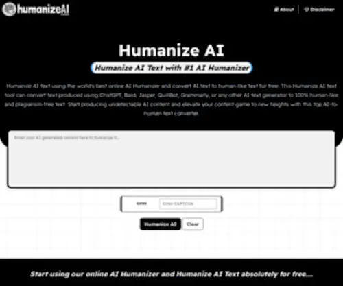 Humanizeai.io(Humanize AI Text) Screenshot