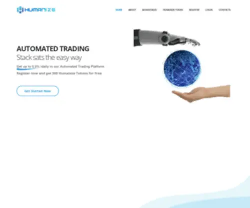 Humanizecrypto.com(Automated trading platform) Screenshot