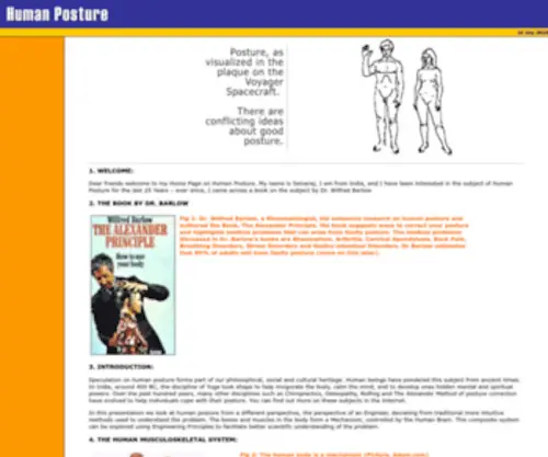 Humanposture.com(Research on Human Posture) Screenshot