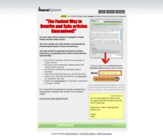 Humanspinner.com(HumanSpinner Article Spinner) Screenshot