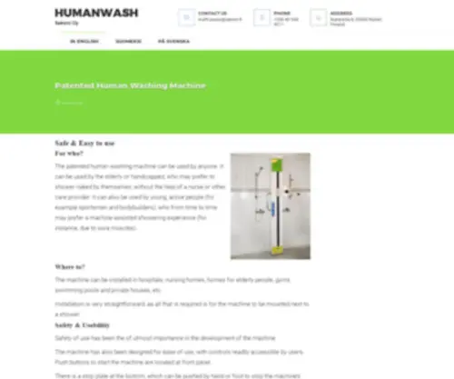 Humanwash.com(Patented Human Washing Machine) Screenshot