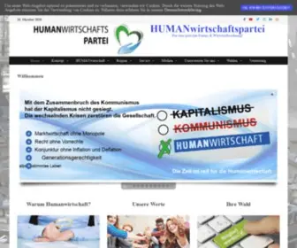 Humanwirtschaftspartei.de(Für eine gerechte Finanz) Screenshot