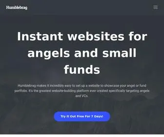 Humblebrag.me(Effortlessly create a website for your microfund or angel portfolio) Screenshot