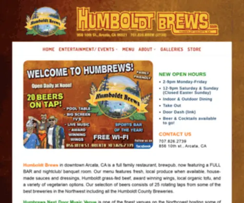 Humbrews.com(A family restaurant) Screenshot