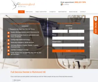 Hummingbirddental.ca(Our experienced team of Richmond Hill dentists & hygienists) Screenshot