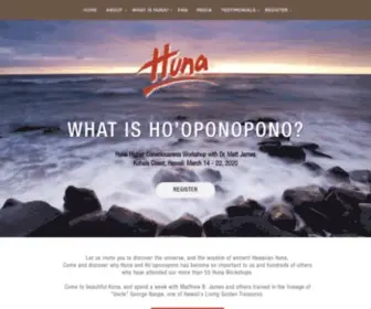 Huna.com(Ho'oponopono Seminars and Huna) Screenshot