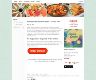 Hunangardengp.com(Order Chinese & Sushi online from Hunan Garden) Screenshot