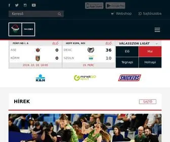 Hunbasket.hu(Magyar Kosárlabdázók Országos Szövetsége) Screenshot