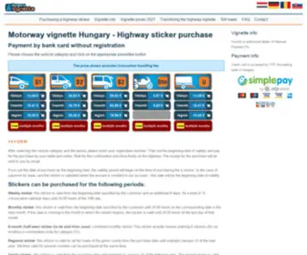Hungary-Vignette.eu(Motorway vignette Hungary) Screenshot