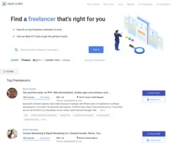 Huntapro.com(Find & Hire Freelancers) Screenshot