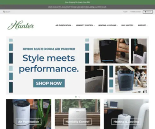 Hunterair.com(The Best Air Purifiers & Filters) Screenshot