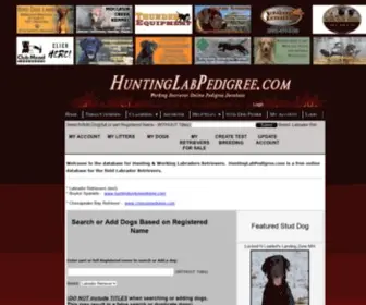 Huntinglabpedigree.com(Hunting Lab Pedigree) Screenshot