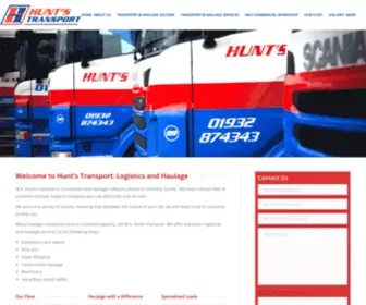 Huntstransport.co.uk(Logistics Company) Screenshot