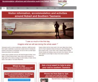 Huonvalleyescapes.net(Accommodation, attractions and information south from Hobart, Tasmania) Screenshot