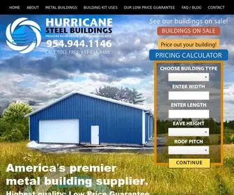 Hurricanesteelbuildings.com(Metal buildings) Screenshot