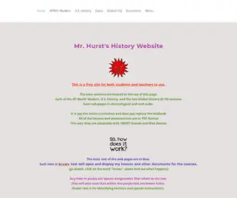 Hursthistory.org(Mr. Hurst's History Site) Screenshot