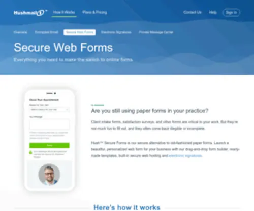 Hushforms.com(Hush Secure Forms) Screenshot