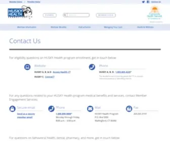 Huskyhealthct.org(Contact the Husky Health Program and Charter Oak Health Plan) Screenshot