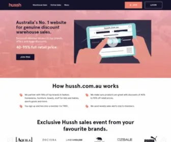 Hussh.com.au(Genuine Discount Warehouse Sales) Screenshot