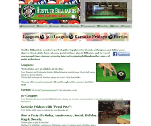 Hustlerbilliards.com(Hustler Billiards London ontario pool halls) Screenshot