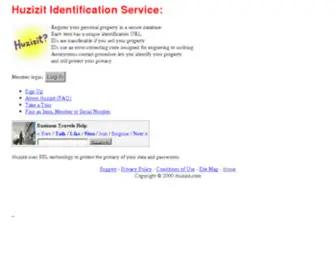 Huzizit.com(Identification and recovery service) Screenshot