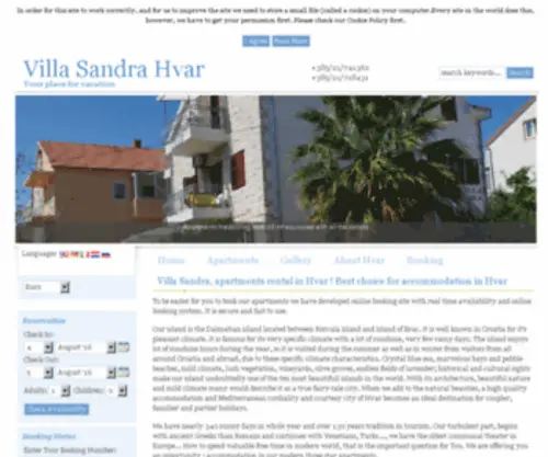 Hvar.com.hr(Villa Sandra online booking site) Screenshot