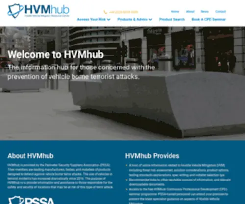 HVmhub.com(Hostile Vehicle Mitigation Resource Centre) Screenshot