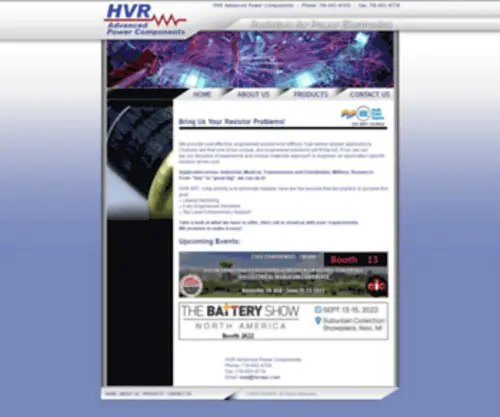 Hvrapc.com(HVR Advanced Power Components) Screenshot