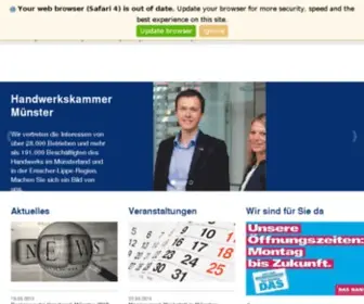 HWK-Muenster.de(Wir vertreten die Interessen des Handwerks im Münsterland und in der Emscher) Screenshot