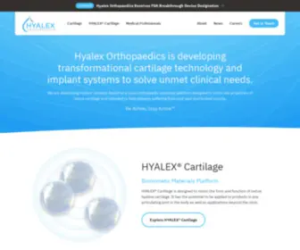 Hyalex.com(Hyalex Orthopaedics) Screenshot