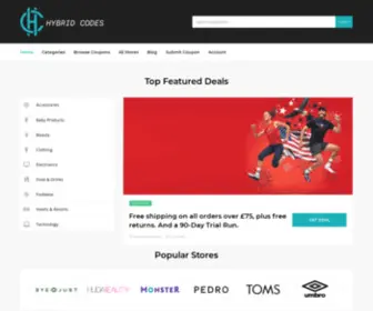 HYbridcodes.com(We offer digital coupons and deals for variety of Stores. Hybrid Codes) Screenshot