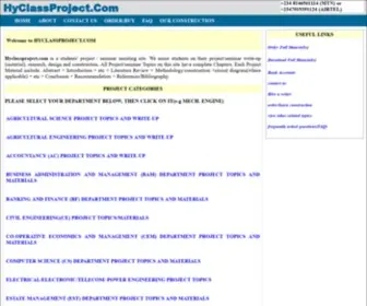 HYclassproject.com(Downloadable online Project Topics And Materials) Screenshot