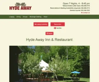 Hydeawayinn.com(Hyde Away Inn & Restaurant) Screenshot