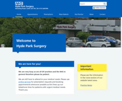 Hydeparksurgery.co.uk(Hyde Park Surgery) Screenshot