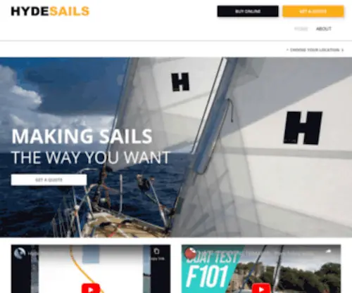 Hydesails.com(Hydesails) Screenshot