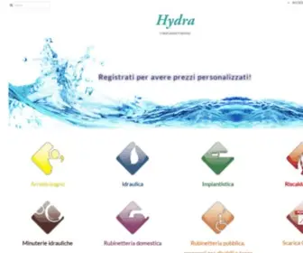 HYdracom.it(Sanitari scaldabagno raccordi rubinetti accessori bagno) Screenshot