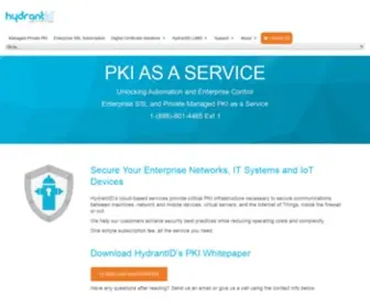 HYdrantid.com(Managed PKI as a Service) Screenshot