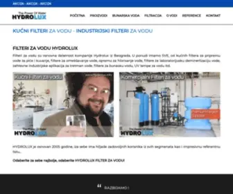 HYdrolux.info(KUĆNI I NAMENSKI FILTERI ZA VODU PO EU STANDARDIMA. INDUSTRIJSKI FILTERI ZA VODU) Screenshot